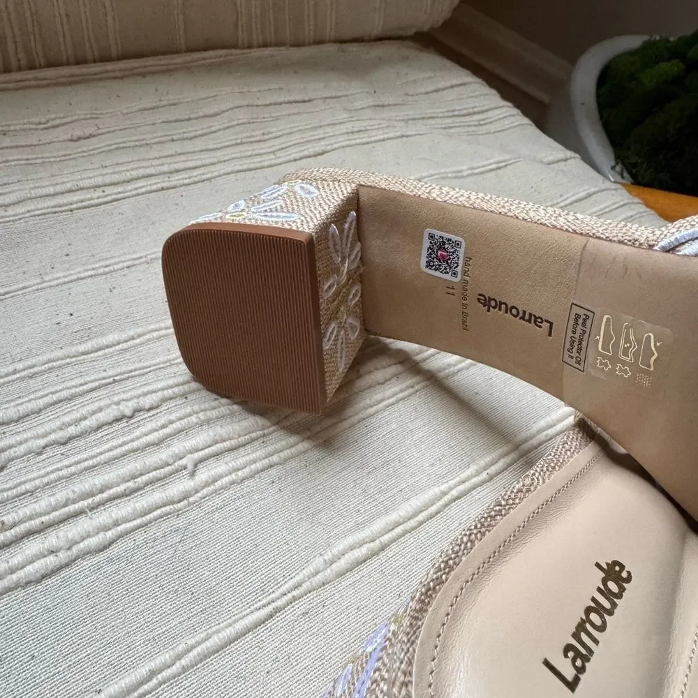 New! Larroude Brigitte Mule Raffia - Picture 6 of 8
